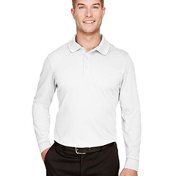 CrownLux Performance™ Men's Plaited Long Sleeve Polo Thumbnail