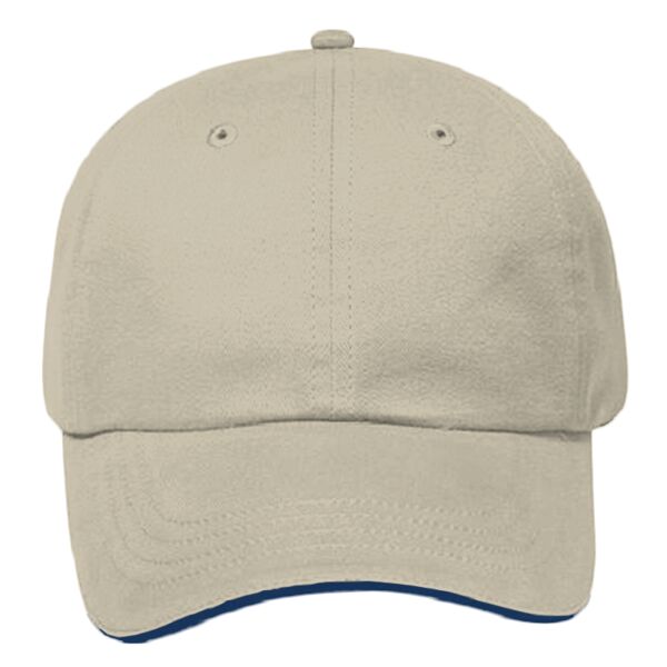 OTTO Brushed Cotton Twill Sandwich Visor Six Panel Low Profile Baseball Cap Thumbnail