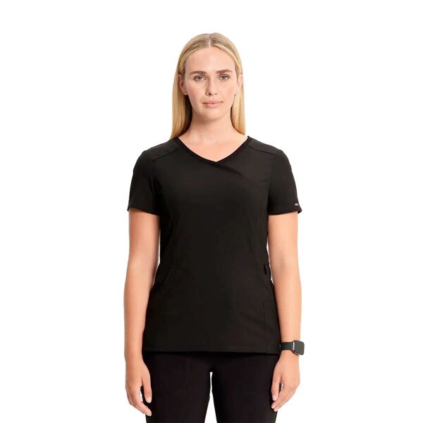 Infinity Women's Mock Wrap Solid Scrub Top Thumbnail