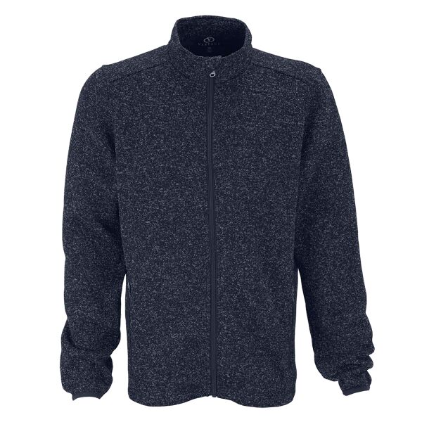 Vantage Men's Navy Heather Summit Sweater-Fleece Jacket Thumbnail